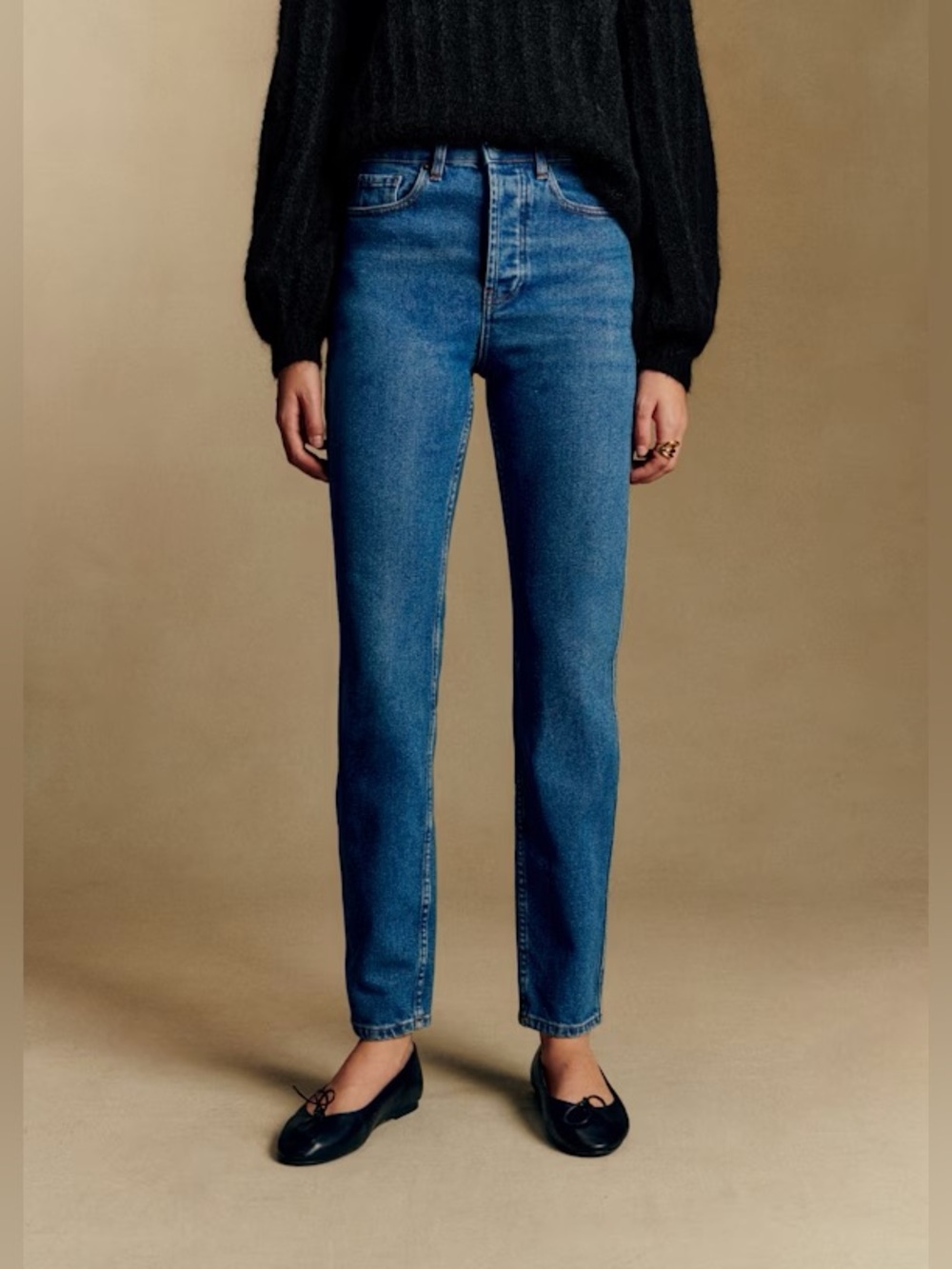 Sezane Denim Brut Sexy Mid Rise Ankle Jean Medium Blue Women’s 30